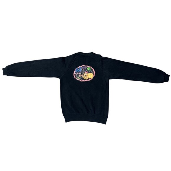 Vintage Kids Halloween Sweatshirt Haunted House Ghost 1980s Jerzees XL 18 Kitsch - Picture 3 of 9